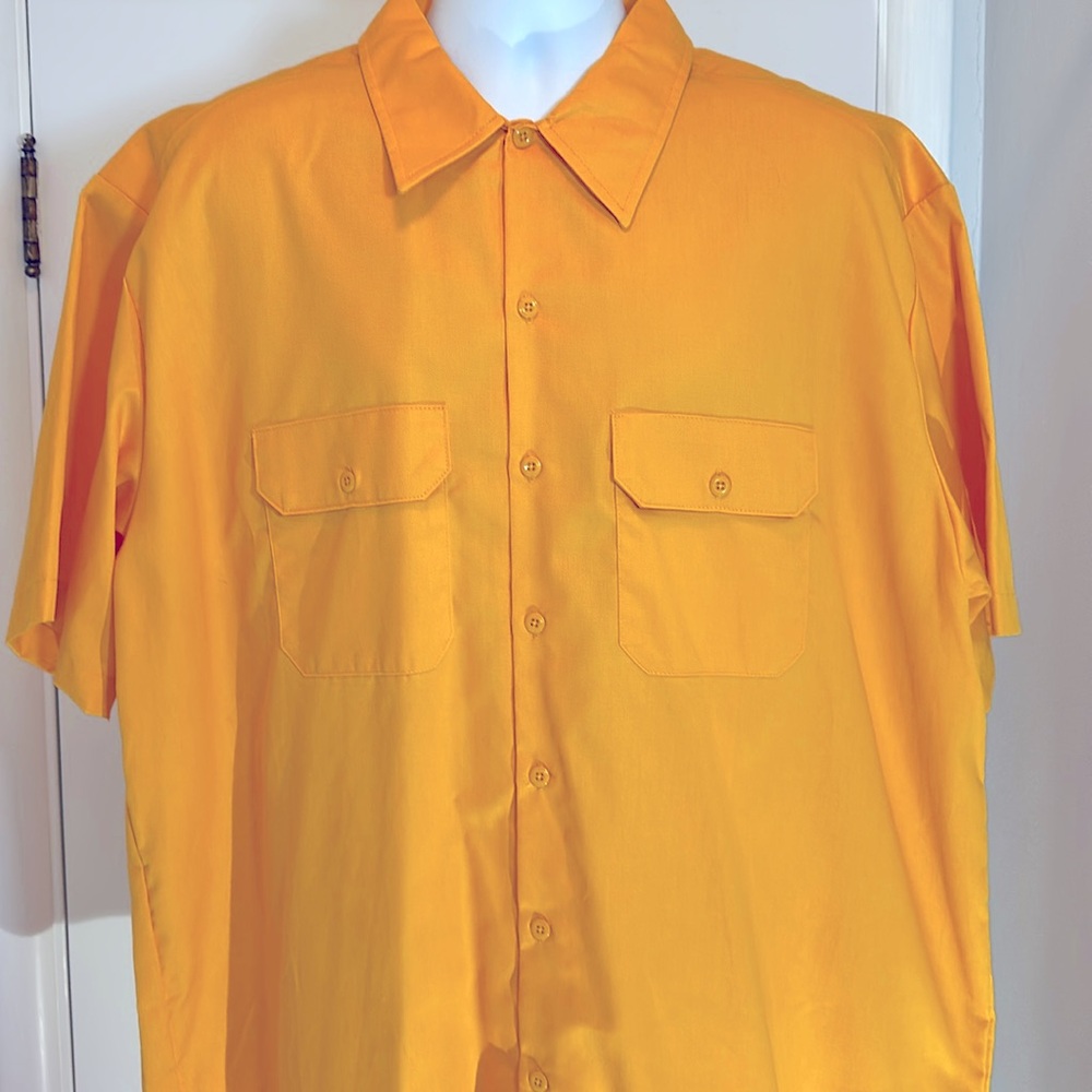 Dickies Burnt Orange Short Sleeve Stain Resistant Work Shirt 2XL NWT - Picture 3 of 14